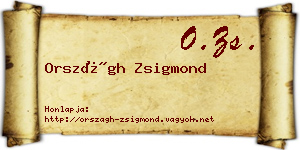 Országh Zsigmond névjegykártya