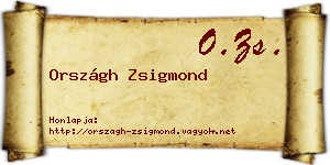 Országh Zsigmond névjegykártya